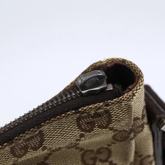 GUCCI GG Canvas Shoulder Bag Beige Silver 114273 Auth - Picture 7 of 16